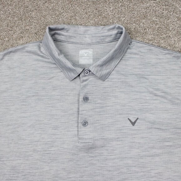 Callaway Opti-Dri Polo Shirt Mens 2XL XXL Gray Polyester Golf S/S Pullover - Picture 5 of 12
